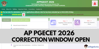 AP PGECET 2026 Correction Window Open @cets.apsche.ap.gov.in; Edit Form Today Only
